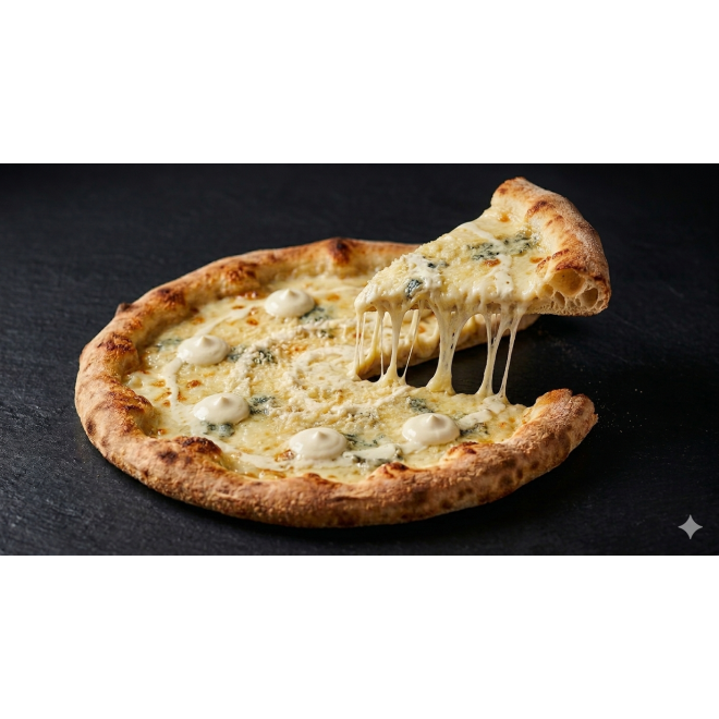  🧀 Pizza Quattro Formaggi – Simfonia celor Patru Brânzeturi 